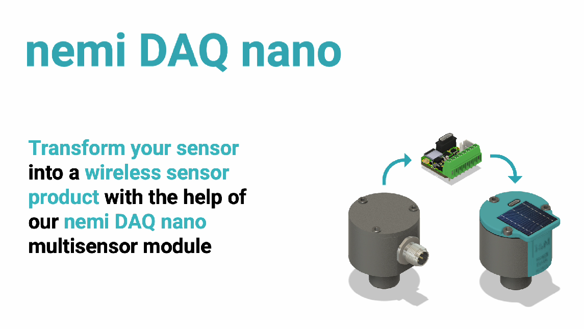 Wireless Sensing going unlimited: nemi DAQ nano with Energy Harvesting